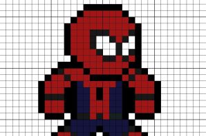 Человек паук по клеточкам