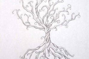 Рисунок карандашом древо