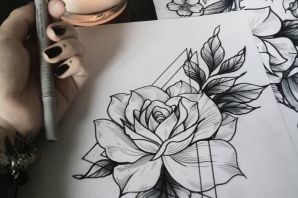 Роза эскиз