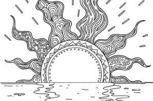 Закат раскраска