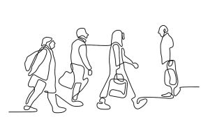 Рисунок идущего человека