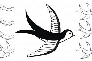 Эскиз птицы легкий