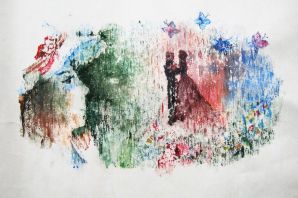 Пейзаж монотипия