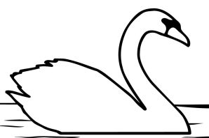 Лебедь раскраска для детей