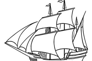 Корабль раскраска