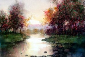 Акварельные рисунки пейзажи