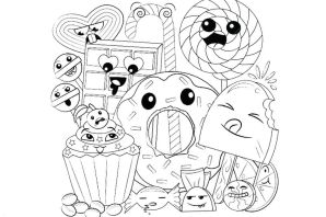 Раскраски кавайные рисунки