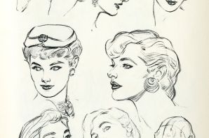 Лицо полубоком рисунок