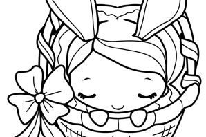 Котята в корзине раскраска