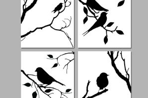 Трафарет птички