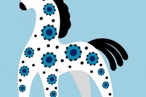 Дымковский конь рисунок