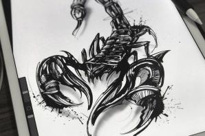 Скорпион эскиз реализм