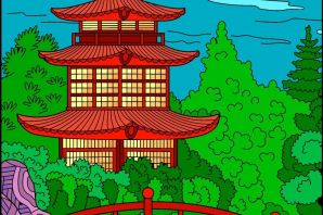 Китайская пагода рисунок
