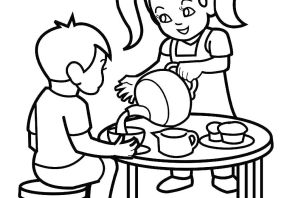 Ужин раскраска