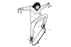 Человек на скейте рисунок