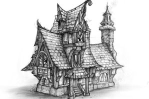 Рисунки старинные дома