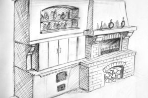 Нарисованная печка