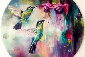 Рисунки на круглом холсте