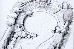 Рисунок сада ландшафт