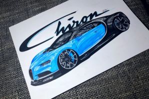 Бугатти шерон рисунок