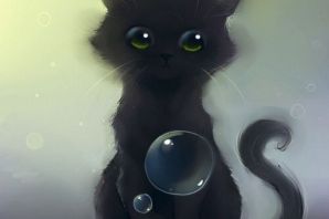 Грустный кот рисунок