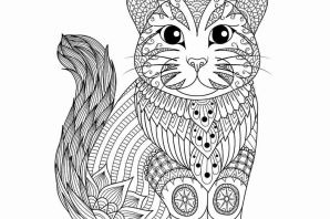 Раскраска котик с рыбкой