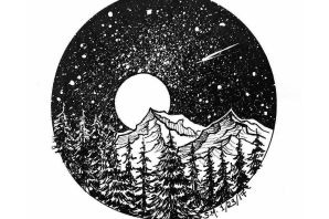 Ночь рисунок карандашом