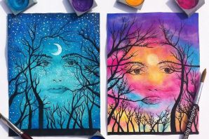 Простые рисунки акрилом