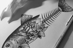 Голова рыбы рисунок