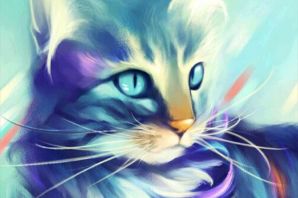 Рисунок разноцветный кот