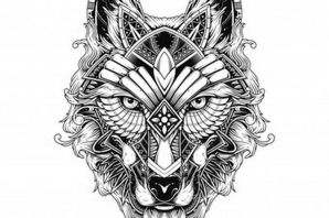 Морда волка эскиз