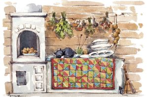 Печка рисунок из сказки