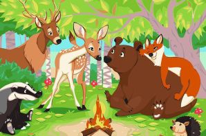 Звери в лесу рисунок