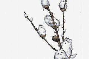 Веточка вербы рисунок