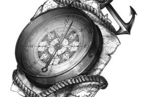 Роза компас эскиз