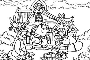 Теремок раскраска