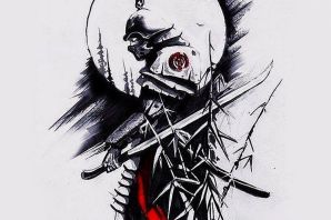 Эскиз самурай с мечом