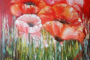 Маки живопись маслом