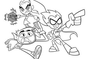 Юные титаны раскраска