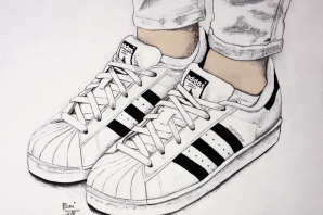 Рисунок кроссовок адидас