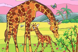 Детский рисунок жирафа