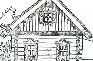 Русская избушка рисунок