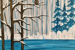 Зимний лес рисунок