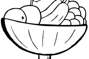 Тарелка с фруктами рисунок