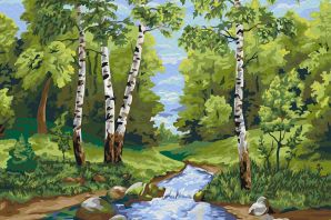 Лесной пейзаж рисунок