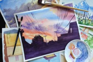 Простой рисунок на холсте