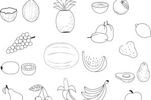 Полезная еда раскраска
