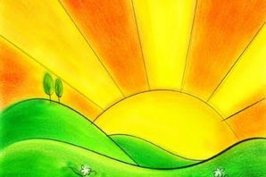 Рассвет рисунок для детей