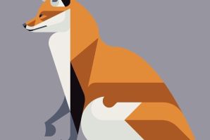 Лиса в профиль рисунок