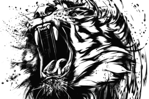 Тигр оскал эскиз